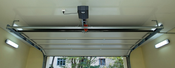 Overhead door with opener